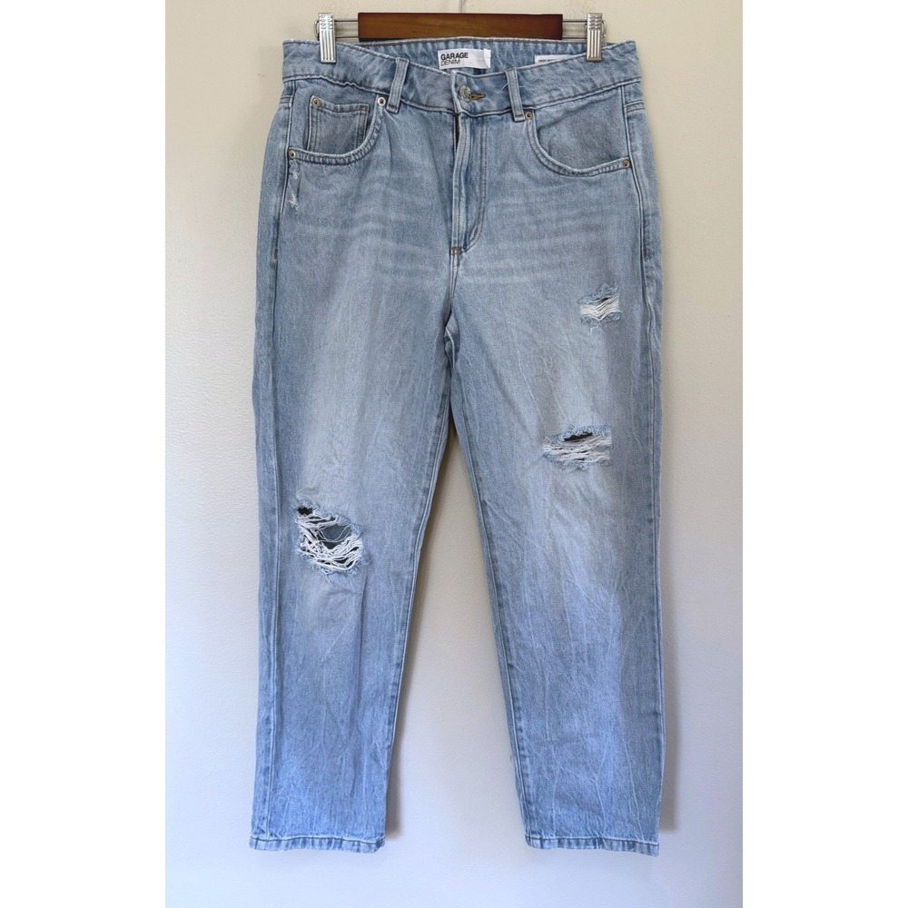 Garage 90's‎ Droit Vintage Straight Leg Light Wash Distressed Blue Jeans Size 29